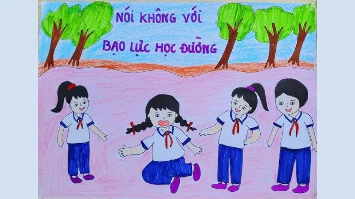 100+ ảnh vẽ tranh nói không với bạo lực học đường xúc động · ảnh 3